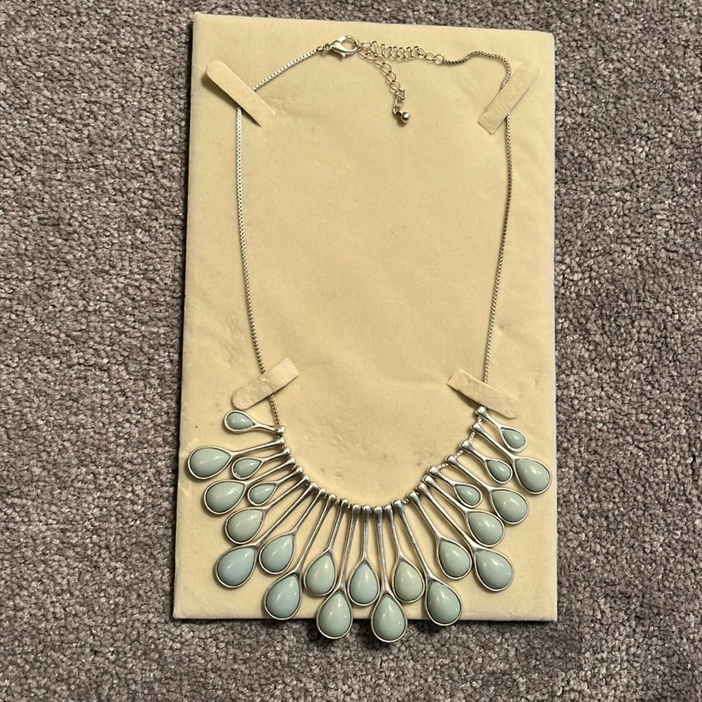 Stitch Fix necklace. Silver and mint.  Worn twice.  Like new.